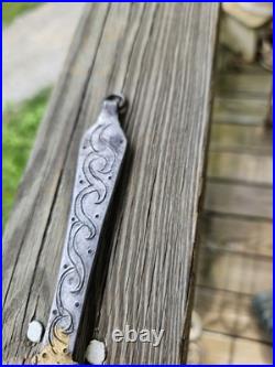 Ultra Rare Late 17th Early 18th C Stuffing Spoon Wrought Iron Brass Whitesmith