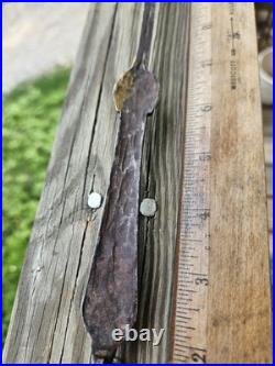Ultra Rare Late 17th Early 18th C Stuffing Spoon Wrought Iron Brass Whitesmith