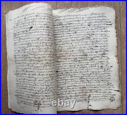 VERY RARE 1557 Early Spanish Colonial Old Manuscript Many Pages with Signature