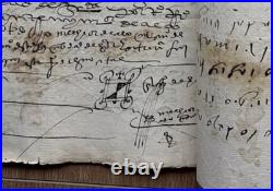 VERY RARE 1557 Early Spanish Colonial Old Manuscript Many Pages with Signature