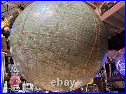 VERY RARE! Antique DATED 1909 Terrestrial Globe 12 Cast Iron Trifoot Stand