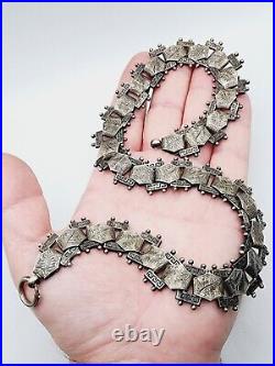 VERY RARE Antique VICTORIAN EARLY Sterling Silver BOOKCHAIN NECKLACE for locket