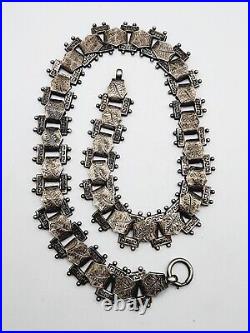 VERY RARE Antique VICTORIAN EARLY Sterling Silver BOOKCHAIN NECKLACE for locket