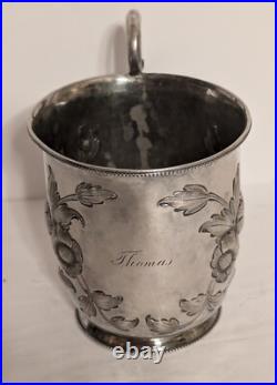 VERY RARE Antique Victorian Silver Floral Christening Cup Early to Mid 1800's VERY RARE Antique Victorian Silver Floral Christening Cup Early to Mid 1800's