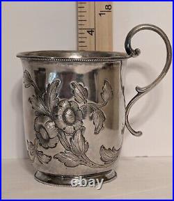 VERY RARE Antique Victorian Silver Floral Christening Cup Early to Mid 1800's VERY RARE Antique Victorian Silver Floral Christening Cup Early to Mid 1800's