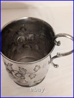 VERY RARE Antique Victorian Silver Floral Christening Cup Early to Mid 1800's VERY RARE Antique Victorian Silver Floral Christening Cup Early to Mid 1800's