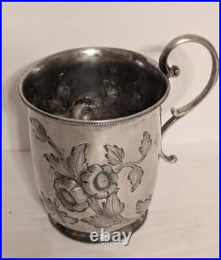 VERY RARE Antique Victorian Silver Floral Christening Cup Early to Mid 1800's VERY RARE Antique Victorian Silver Floral Christening Cup Early to Mid 1800's