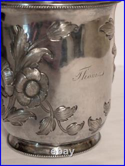 VERY RARE Antique Victorian Silver Floral Christening Cup Early to Mid 1800's VERY RARE Antique Victorian Silver Floral Christening Cup Early to Mid 1800's