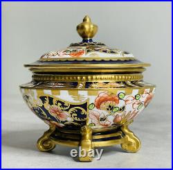 VERY RARE ROYAL CROWN DERBY IMARI 6299 LIDDED TRINKET BOX c. 1913 BEAUTIFUL