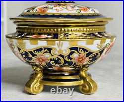 VERY RARE ROYAL CROWN DERBY IMARI 6299 LIDDED TRINKET BOX c. 1913 BEAUTIFUL