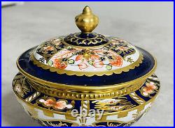 VERY RARE ROYAL CROWN DERBY IMARI 6299 LIDDED TRINKET BOX c. 1913 BEAUTIFUL