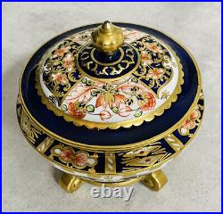 VERY RARE ROYAL CROWN DERBY IMARI 6299 LIDDED TRINKET BOX c. 1913 BEAUTIFUL