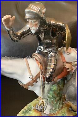 VINTAGE CAPODIMONTE Figurine Don Quixote & Sancho Panza By Cucci 3173 RARE