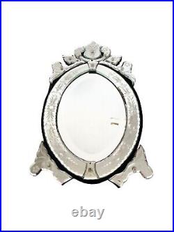 Venetian Style Mirror Free Standing Early 20th Century Floral Antique Rare Venetian Style Mirror Free Standing Early 20th Century Floral Antique Rare