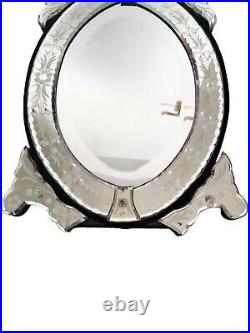 Venetian Style Mirror Free Standing Early 20th Century Floral Antique Rare Venetian Style Mirror Free Standing Early 20th Century Floral Antique Rare