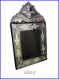 Venetian Style Mirror Picture Frame Early 20th Century Floral Antique Rare