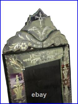 Venetian Style Mirror Picture Frame Early 20th Century Floral Antique Rare