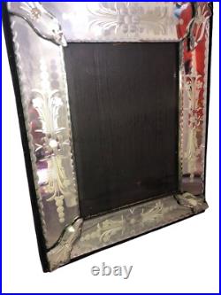 Venetian Style Mirror Picture Frame Early 20th Century Floral Antique Rare