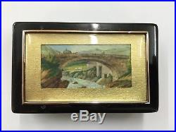 Very Early Antique Musical Snuff Box 2 Air C. 1820 Swiss Rare Painting Scene