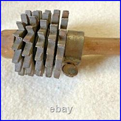 Very Early Rare Primitive Wood & Iron Meat Roller Tenderizer or Massage Tool