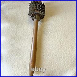 Very Early Rare Primitive Wood & Iron Meat Roller Tenderizer or Massage Tool