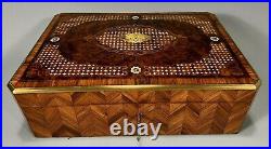 Very Fine Rare French France Marquetry Box with Mother of Pearl Inlays 19th c