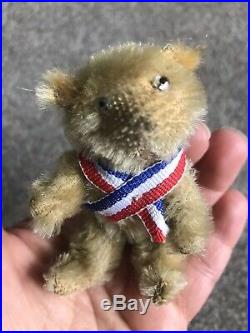 Very RARE Early Antique Farnell Soldier Miniature Mohair Bear Steiff Friend NR