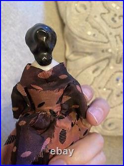 Very Rare 7.25 Early Ca 1860-70 China Doll With Unusual Hairstyle Orignal Dress
