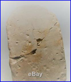 Very Rare Ancient Near Eastern Clay Panel With Two Figures And Early Writing