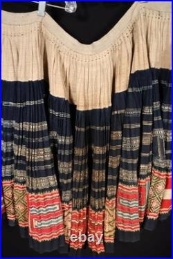 Very Rare Antique Chinese Early 20th C Cotton Hand Made Ethnic Skirt 34 Waist