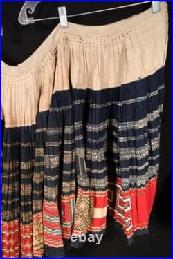 Very Rare Antique Chinese Early 20th C Cotton Hand Made Ethnic Skirt 34 Waist