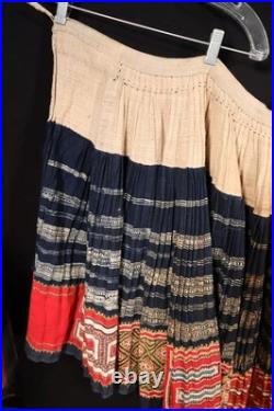Very Rare Antique Chinese Early 20th C Cotton Hand Made Ethnic Skirt 34 Waist