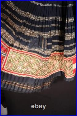 Very Rare Antique Chinese Early 20th C Cotton Hand Made Ethnic Skirt 34 Waist