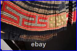Very Rare Antique Chinese Early 20th C Cotton Hand Made Ethnic Skirt 34 Waist