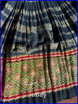 Very Rare Antique Chinese Early 20th C Cotton Hand Made Ethnic Skirt 34 Waist