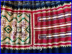 Very Rare Antique Chinese Early 20th C Cotton Hand Made Ethnic Skirt 34 Waist