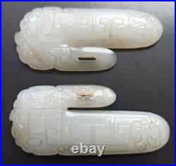 Very Rare Antique Chinese Jade Scroll Clips, early Qing Dynasty
