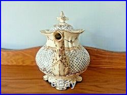 Very Rare Antique Coalport Rococo Adelaide Early 1800's Duck Spout Teapot
