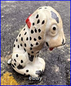 Very Rare Antique Cold Painted Metal Dismal Desmond Dalmatian Dog Figure