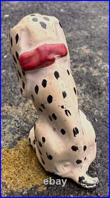 Very Rare Antique Cold Painted Metal Dismal Desmond Dalmatian Dog Figure