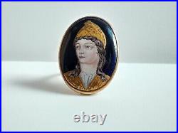 Very Rare, Antique French Louis XVI Early Limoges Porcelain 10ct Gold Ring Very Rare, Antique French Louis XVI Early Limoges Porcelain 10ct Gold Ring