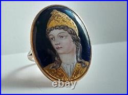Very Rare, Antique French Louis XVI Early Limoges Porcelain 10ct Gold Ring Very Rare, Antique French Louis XVI Early Limoges Porcelain 10ct Gold Ring