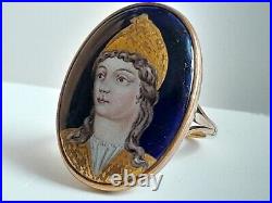 Very Rare, Antique French Louis XVI Early Limoges Porcelain 10ct Gold Ring Very Rare, Antique French Louis XVI Early Limoges Porcelain 10ct Gold Ring