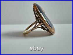 Very Rare, Antique French Louis XVI Early Limoges Porcelain 10ct Gold Ring Very Rare, Antique French Louis XVI Early Limoges Porcelain 10ct Gold Ring