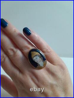 Very Rare, Antique French Louis XVI Early Limoges Porcelain 10ct Gold Ring Very Rare, Antique French Louis XVI Early Limoges Porcelain 10ct Gold Ring
