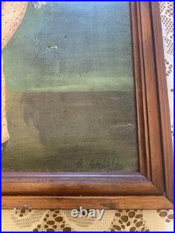 Very Rare Antique R. Grillis Early Drag Queen Or Transvestite Painting 21x12