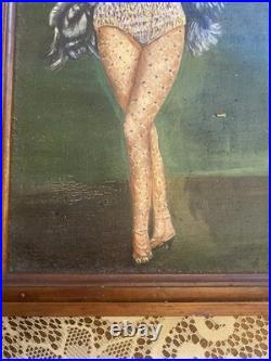 Very Rare Antique R. Grillis Early Drag Queen Or Transvestite Painting 21x12