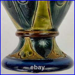 Very Rare Antique Vase c1871-4 Fulham CJC Pottery Signed by Jean Cazin 27.5cm