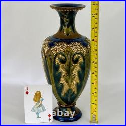 Very Rare Antique Vase c1871-4 Fulham CJC Pottery Signed by Jean Cazin 27.5cm