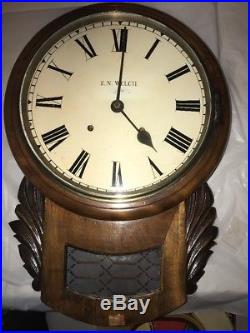 Very Rare Drop Dial E N Welch Wall Clock Rosewood Early Victorian Unusual